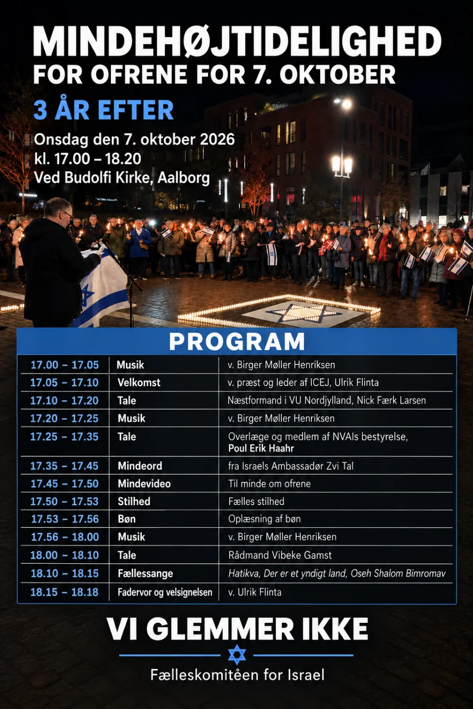 Mindehøjtidelighed for ofrene for terroren 7. Oktober